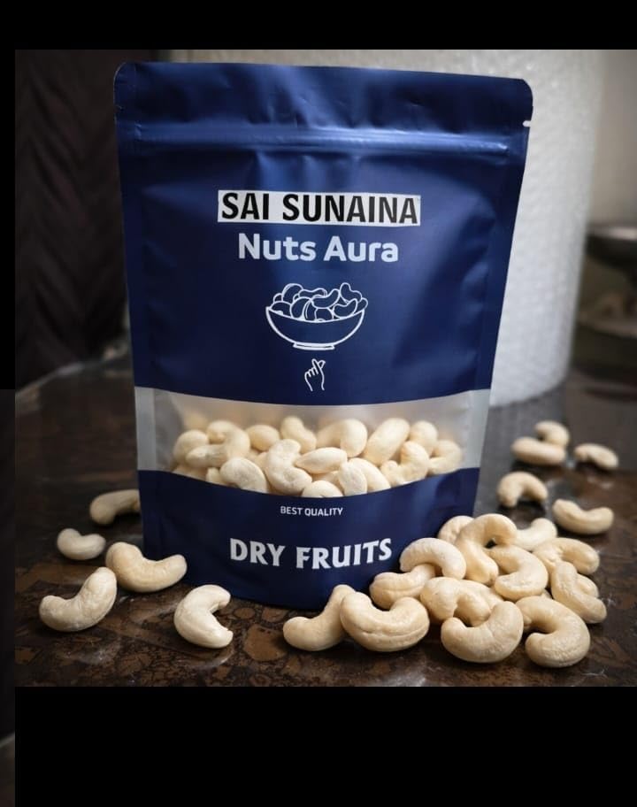 SAI SUNAINA Whole Cashew Nuts 1kg | Premium Natural Kaju Dry Fruits | Crunchy Cashewnuts Healthy Snacks | Gluten Free Plant Based Protein | Whole Kaju Kernels Pack 1