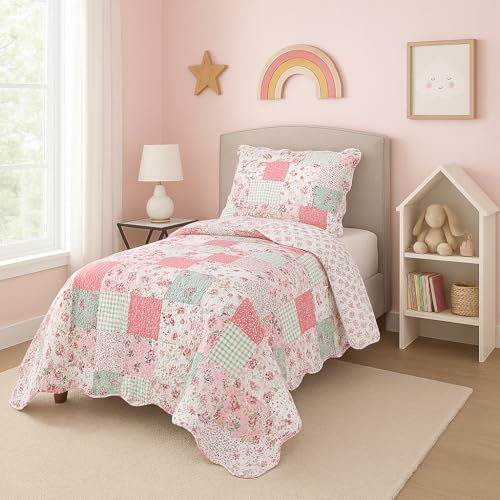 Cobre Leito Infantil Jogo de Cama Conjunto Kit Colcha e Porta Travesseiro Feminino Dupla Face