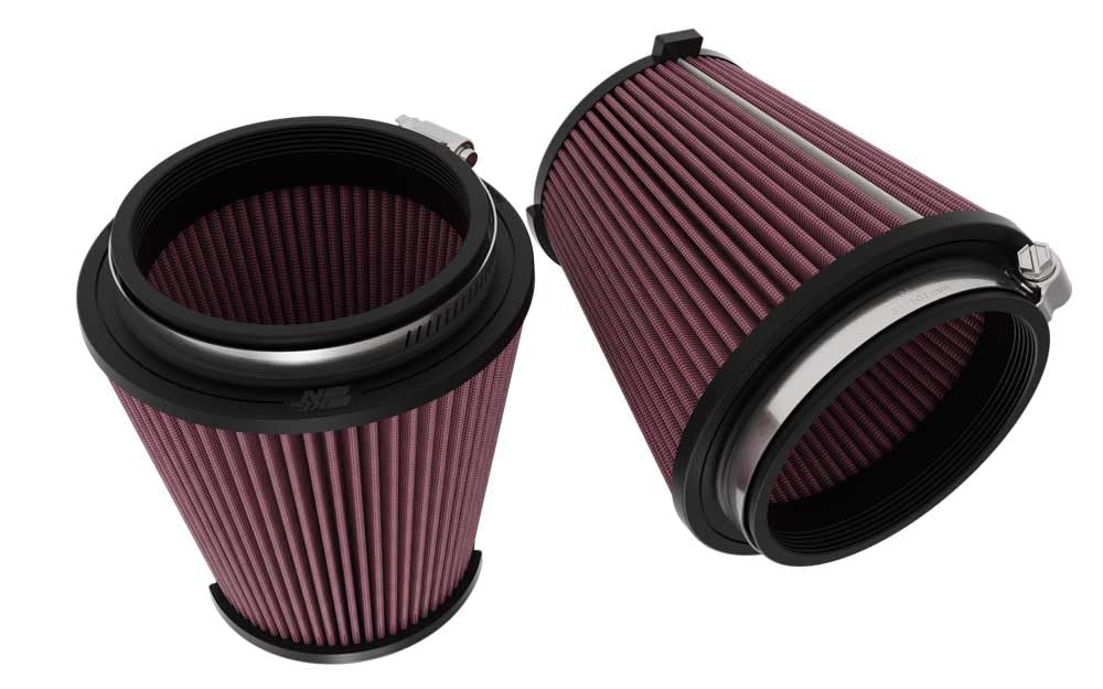 K&N Filtro de Aire de Reemplazo compatible con Ford Mustang V8 5.0 2024- (E-0630) (Juego de 2 piezas)