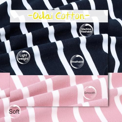 Image of MIHACHI Dog Shirts Cotton Striped T-Shirt, Summer Pet Clothes for Small Dogs, 2-Pack Soft Puppy Apparel Cat Tee, Sleeveless Lightweight, Quick Dry, Breathable,Stretchy for Chiuahaha, Pink Navy XS
