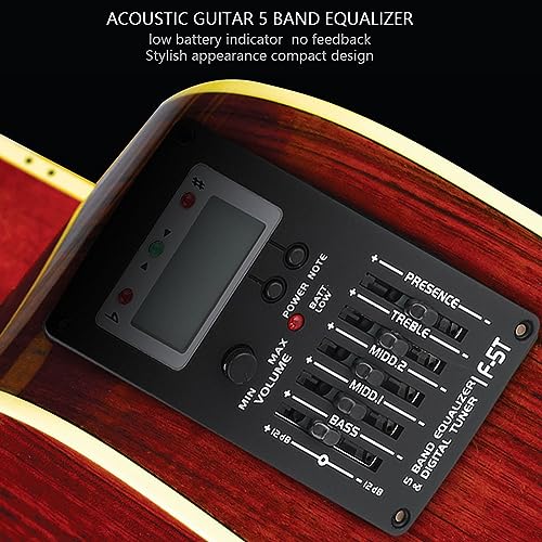 Ecualizador de 5 bandas F‐5T con afinador y captador para guitarra acústica, accesorio musical miniatura 3