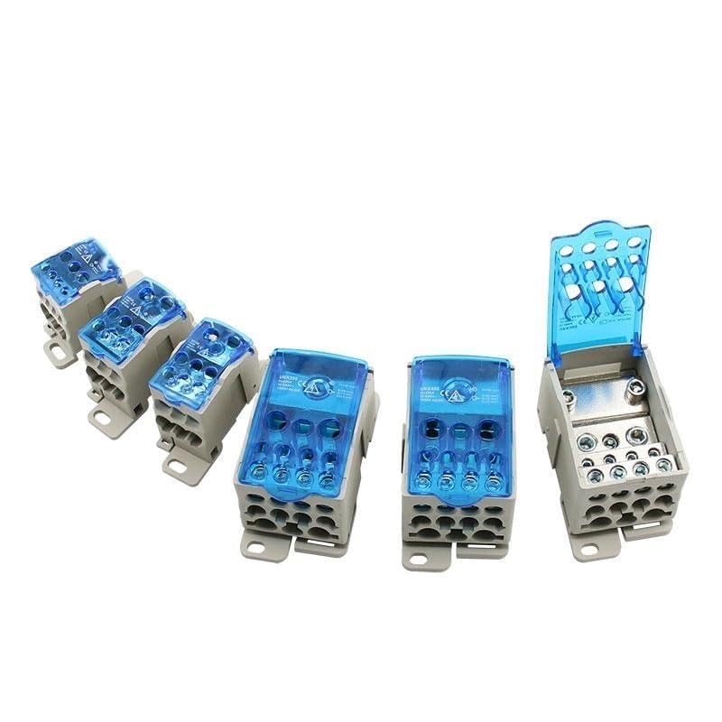 UKK80A 125A 160A 250A 400A 500A Terminal Block 1 in Many Out Din Rail Distribution Box Universal Electric Wire Connector Heavy(80A)