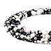 RUBYCA Natural Black White Zebra Jasper Gemstone Round Loose Beads Jewelry Making 1 Strand - 8mm