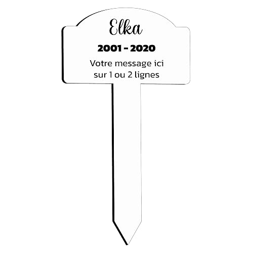 Mygoodprice - Placa funeraria personalizable para mascotas, color blanco y negro