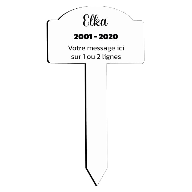 Mygoodprice - Placa funeraria personalizable para mascotas, color blanco y negro