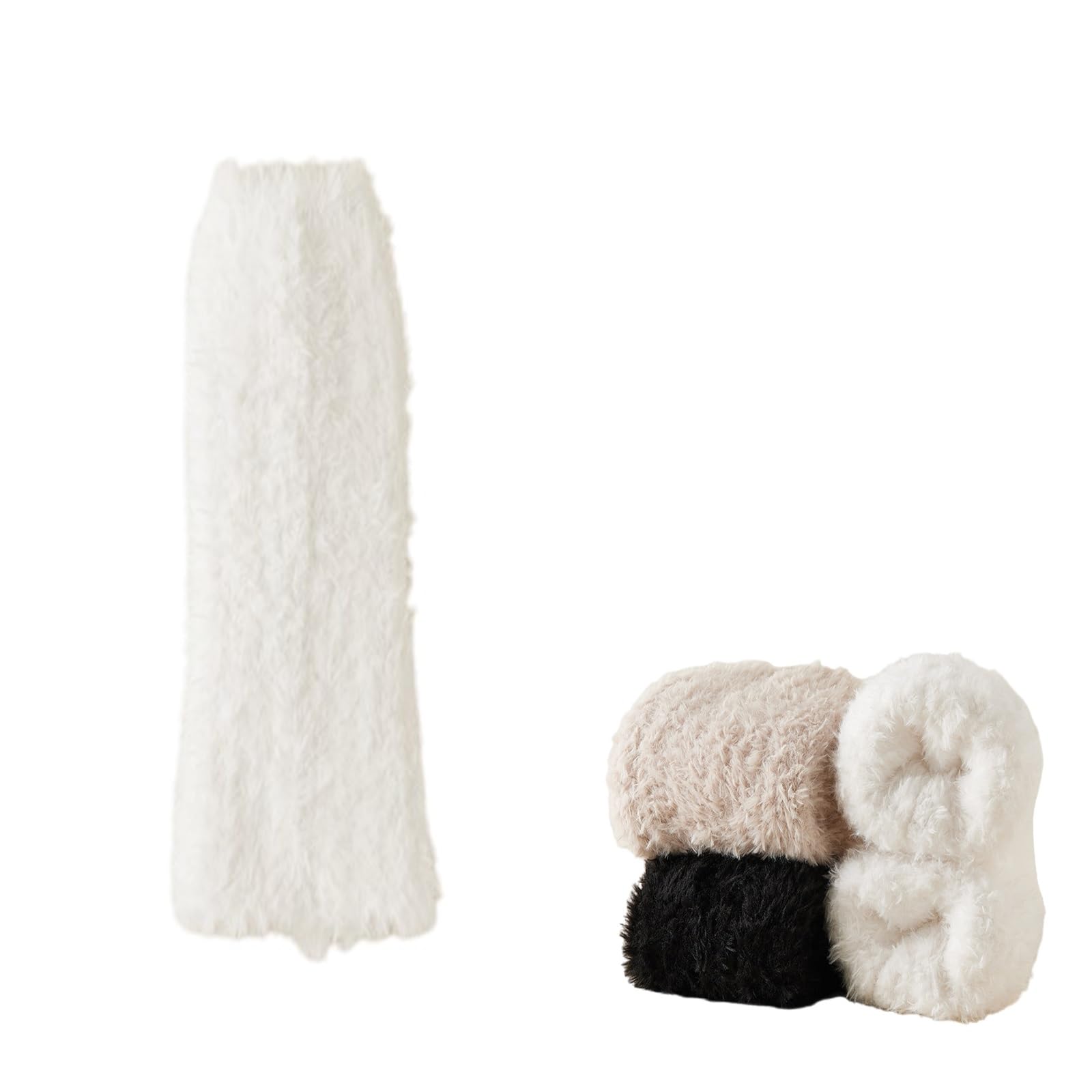 Jambières en peluche contre le froid : sur-bottes épaisses et chaussettes de fête