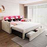 Tissu velours doux pour la peau – Ce lit capitonné est recouvert d'un tissu velours doux et agréable au toucher, disponible en beige, gris clair et gris foncé, lui conférant une allure luxueuse et moderne