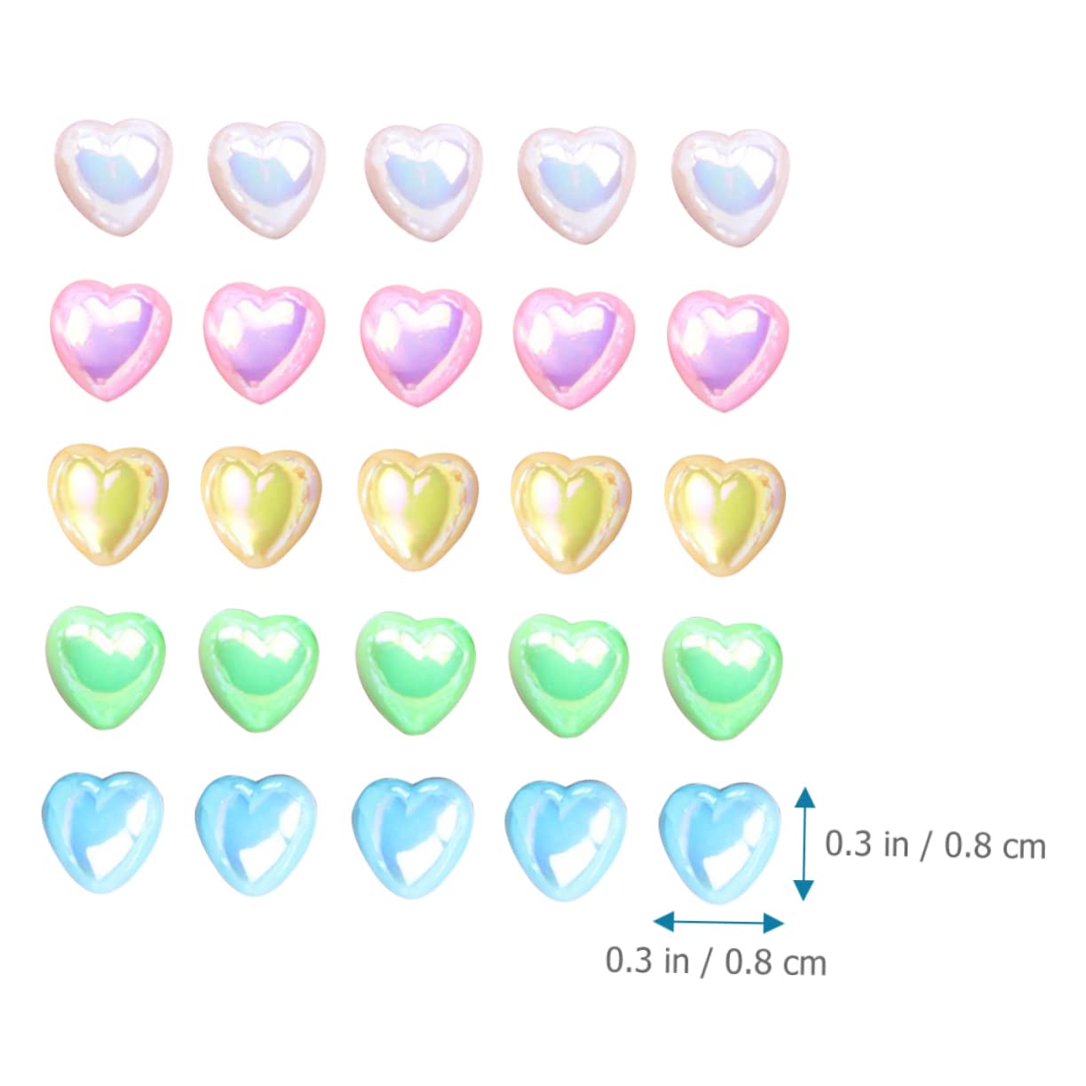 FOMIYES 5 Set Di Colla Per Nail Art A Forma Di Cuore Decorazioni Per Unghie A Forma Di Cuore in Plastica Per Il Trucco 500 Pezzi * 5