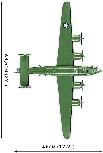 Miniatura 4 de COBI Colección Histórica WWII Consolidated B-24D LIBERATOR Avión verde militar, grande