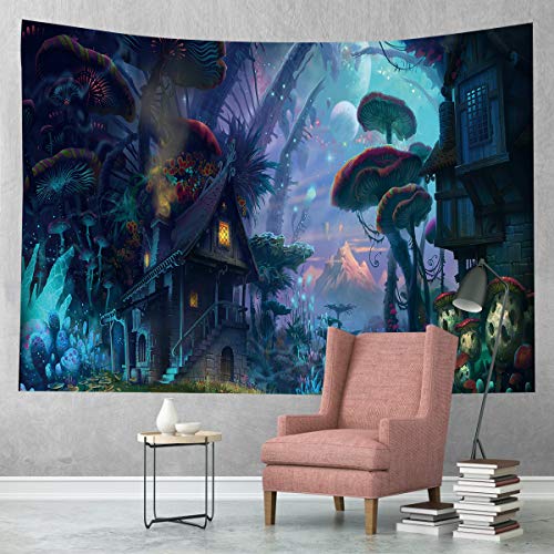 KaO0YaN Wandtapijt, wanddoek, tapijt, sprei, Indian Wall Hanging, Bed Sheet, Comforter Picnic Beach Sheet, Traumwaldhuis… - Afbeelding 6