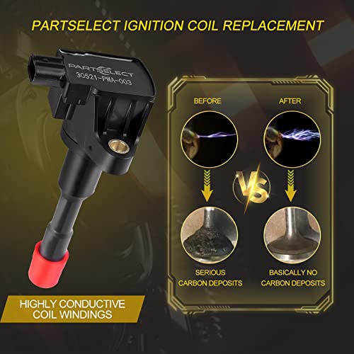 Partselect 8Pcs Ignition Coil Pack Uf-374 C1408 5C1405 Replacement For 2003-2011 Honda Civic Hybrid 1.3L L4 #TOP3