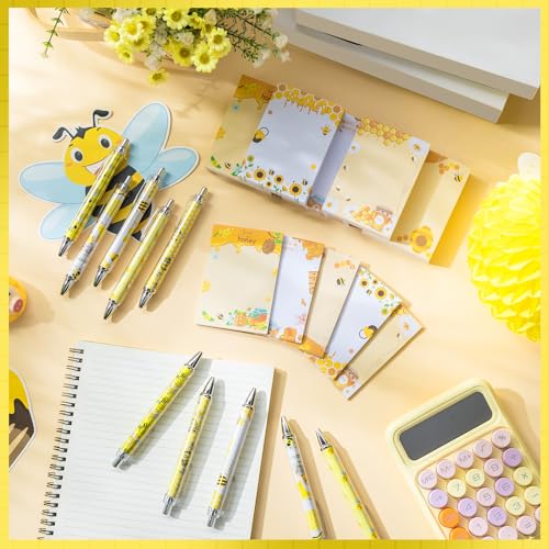 Bloc-notes et stylos abeille tournesol | Lot de 30 fournitures - 4