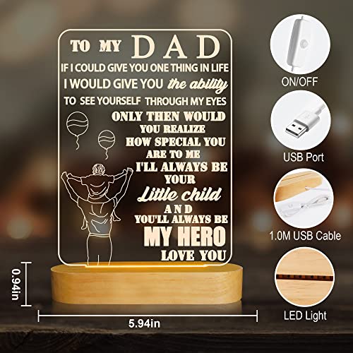 Anywin To My Dad Gifts, I Love You 3D Night Light With Soft Warm Light Wooden Lamp For Room Decor. Daddy Gifts For Birthday, Thanksgiving Day, Fathers' Day Xmas, For Dady From Sons Daughters #TOP5