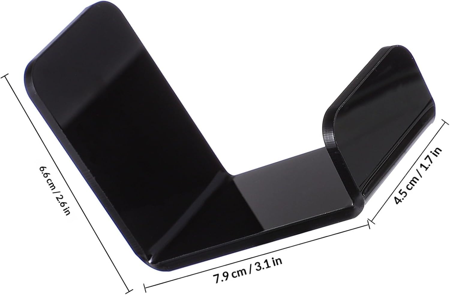 2pcs Acrylic Headphone Hook Holder for Gaming Headsets, Black image 2