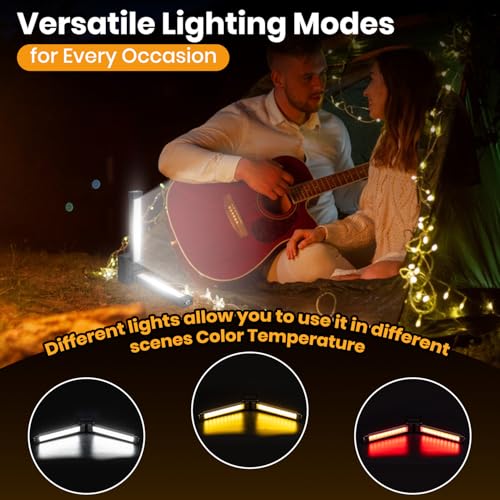 Gym Lamp, Portable Gym Light Posing Lamp Magnetic LED Flashlight 7th Gear Dimming with Hanging Hook 180° Folding (Black) - Image 3