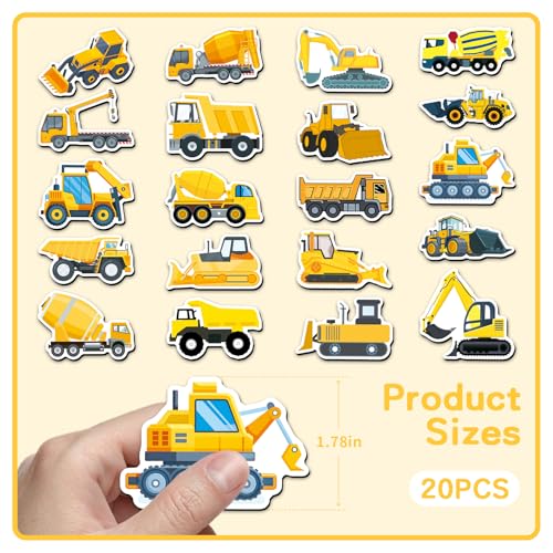 20 Imánes de Vehículos de Construcción para Refrigerador miniatura 4