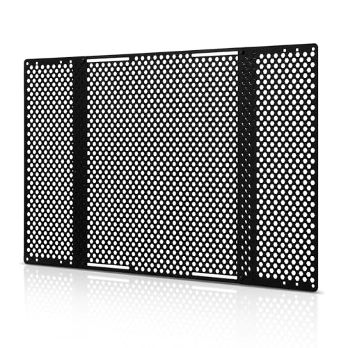 VEVOR RV Screen Door Protector Adjusts from 22 to 31.5 inch Adjustable Door Grille Easy to Install Reinforced Breathable Honeycomb Holes Iron Camper RV Entry Protector for Pet Protection Black