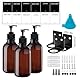 RISAKOGO Seifenspender Wandbefestigung Ohne Bohren,3er Set 500ml Seifenspender Wand Braun Schampoospender Dusche Spülmittelspender Shampoo Spender für Küche Bad