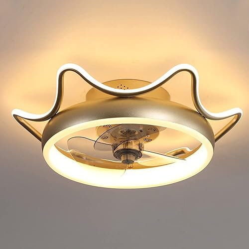 Ventilador de techo de 80 W con control remoto de luces, ventilador de techo reversible de 21.6 pulgadas con luz, 6 velocidades, 3 colores de perfil