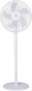 TOUGH MASTER Pedestal Fan 16" Inch Cooling Fan 3 Speed Settings, Adjustable Height, 80° Oscillation, Quiet Operation, 50W Powerful Flow, Floor Standing Fan Ideal For Home, Bedroom, Office White