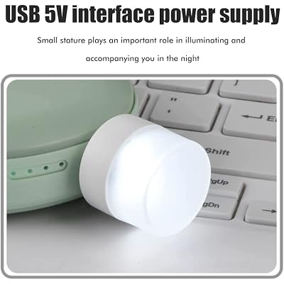 GüncelÇarşı Mini USB LED Işık, 1W Enerji Tasarruflu, Gece Aydınlatma, Rehber Gece Lambası, Kitap Okuma Lambası Işığı, Küçük Yuvarlak Işıklar (8 ADET)