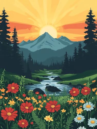 Diamond painting 5D coucher de soleil m-239 : kit DIY anti-stress