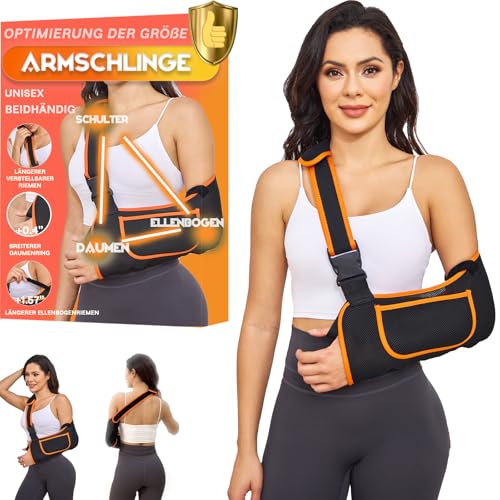 Yaoociy Armschlinge für Damen und Herren mit optimierter Größe verstellbare Armschling für Armstütze Schulterschlinge mit Nackenpolster Armschlinge für Ellbogen und Handgelenk (Mittelgröße)