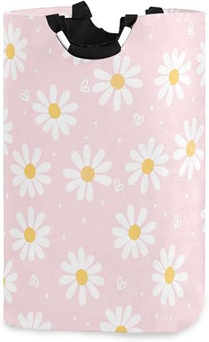 Contenedor de almacenamiento Daisy Flower Hearts Pink Plegable Shelving Tub Para Store Kids cestas para ropa sucia