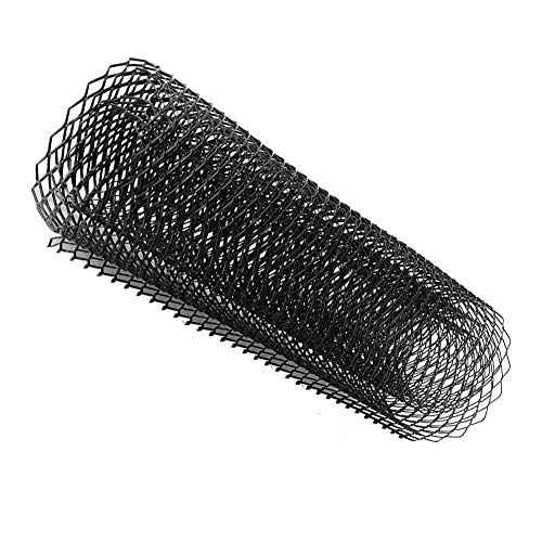 Rejilla universal de aleación de aluminio para coche, color negro, 100 x 33 cm, protección antiescombros, para parachoques, ventilación del capó, compartimento del motor