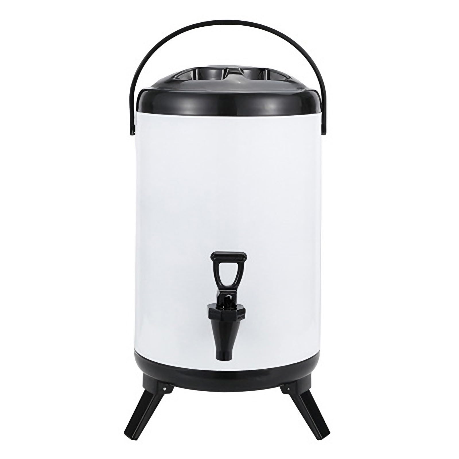 Dispensador de bebidas aislado con espiga antigoteo, mango portátil y base de trípode para catering, fiestas, café/té