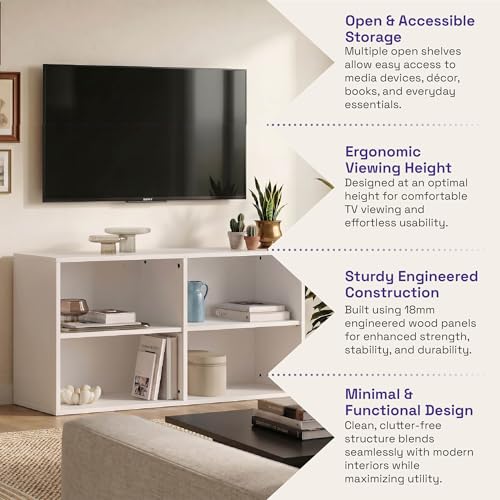 Image of Wakefit Purion Engineering Wood TV Unit - Frosty White
