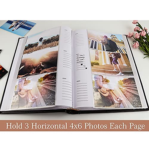 Vienrose Photo Album 4X6 300 Photos With Memo Area Leather Cover Large Capacity Pictures Book For Wedding Family Baby Vacation #TOP1