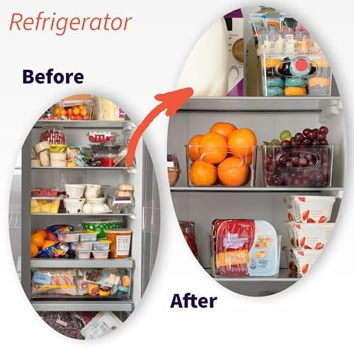 ClearSpace Plastic Pantry Organization and Storage Bins with Removable Dividers – Perfect Kitchen Organization or Kitchen Storage – Refrigerator Organizer Bins, Cabinet Organizers (2 Pack) 5