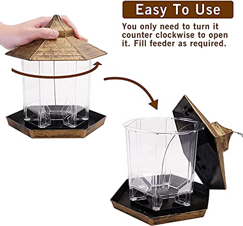 image for HIPPIH Wild Bird Feeder Hanging for Garden Yard Outside Decoration, He