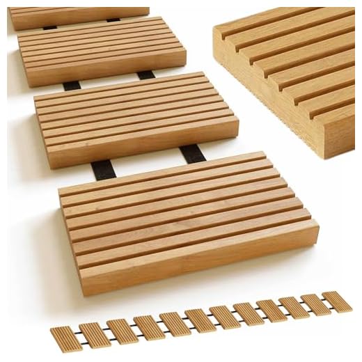 holz4home® Rollweg Aus Lärche 25 cm | Einfach Ausrollen | Witterungsbeständig, schnell trocknend und Stabil | Besonders rutschfeste Oberfläche durch Riffelung