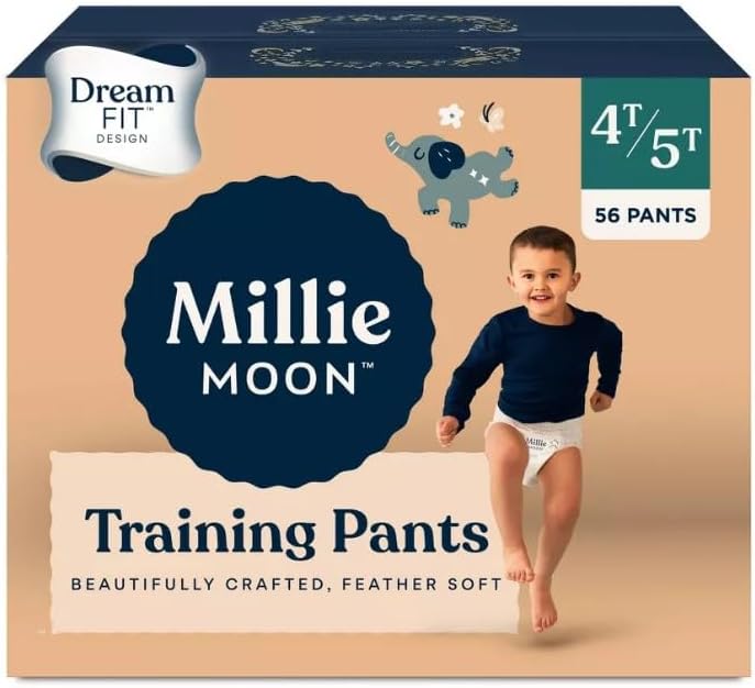 Millie Moon Unisex Training Pants (Size-4T-5T and Count-56) Diaper Weight Range: 35+ lbs