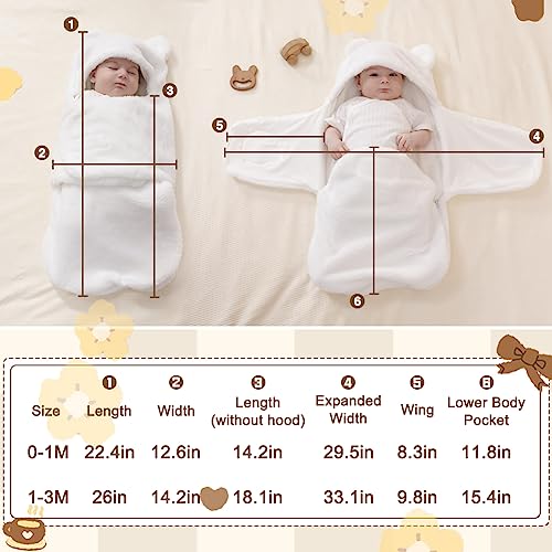 Image of AiWMGL Baby Winter Fleece Swaddle Blanket 0-3 Months Boys Girls Warm Adjustable Newborn Swaddling Wrap Soft Plush Sleeping Sacks