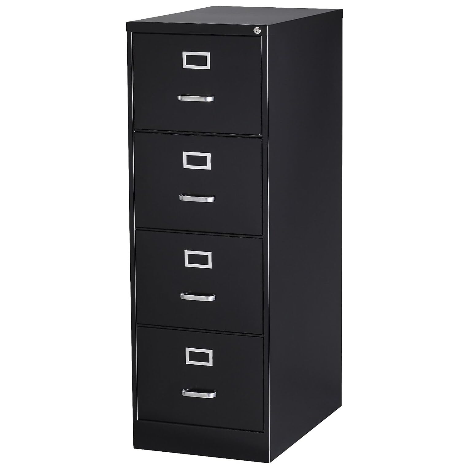 Staples Commercial 4-Drawer Vertical File Cabinet, Locking, Letter, Black, 22-inch D (22337D)