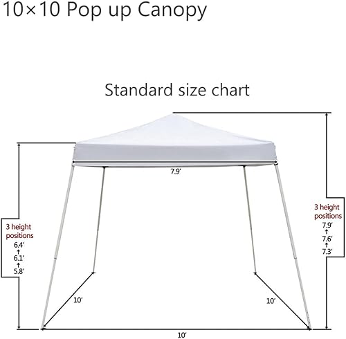 Miniatura 4 de Tienda de campaña desplegable de pierna inclinada de 10 x 10 pies para fiestas, fácil instalación para una persona, refugio instantáneo para