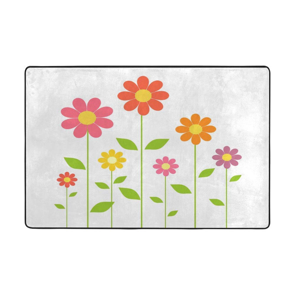 Tapis de sol fleurs colorées en velours pour une chambre d'enfant cosy