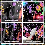 Avezano Neon Glow in The Dark Backdrop Paint Splatter Graffiti Glow Party 80s 90s Themed Birthday Background Colorful Neon Party Birthday Backdrops Photo Studio Props 7x5 ft - Image 5