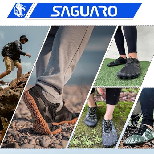 Image of SAGUARO Womens Mens Barefoot Shoes Minimalist Trail Runner Wide Toe Box Zero Drop Outdoor Cross Training Shoe