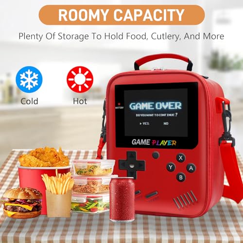 Zhimebye Boys Lunch Box For School, Gamer Boys Lunch Bag,Insulated Leather Video Game Lunch Boxes For Boy Girls Waterproof Leakproof With Adjustable Shoulder Strap thumb #2