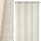 cortinas de lunares para cocina Composición: 100% Pol. Cortina Visillo Ollaos Beige con Lunares Plata . 1 Und. 140*260cms