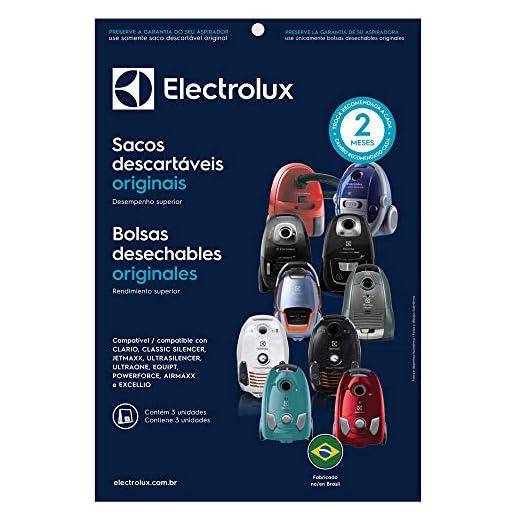 Kit com 3 Sacos Descartáveis para Aspiradores de Pó, Electrolux, Branco