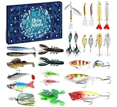 MOVINPE Fishing Advent Calendar for Adult Men Teen Boys, 2025 Fishing Lure Christmas Gifts, 24 Days Topwater Lures Fishing …