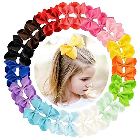 30pcs Hair Bows for Girls 4" Big Boutique Bow Alligator Clips Grosgrain Ribbon Hair Accessories Toddlers Kids Teens Cover