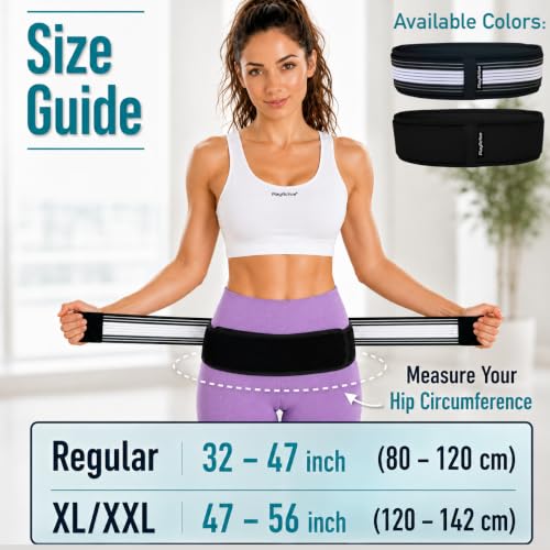 Image of PlayActive Sacroiliac SI Joint Hip Belt - Lower Back Support Brace for Men and Women - Pelvic Support Belt - Trochanter Belt - Sciatica Pelvis Lumbar Hip Pain Relief (Regular) (Pack of 2)