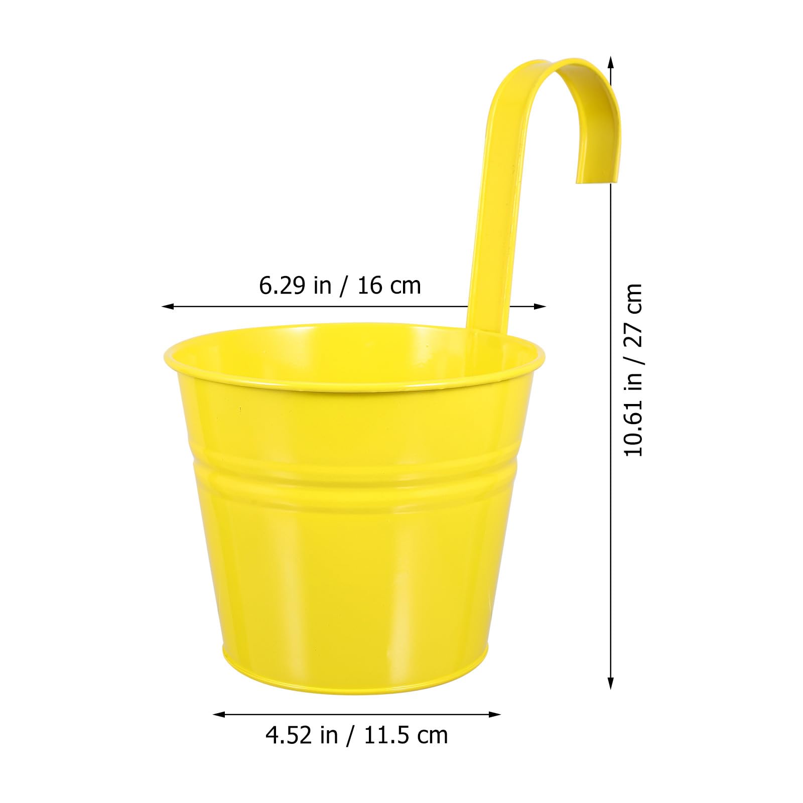 SOIMISS Pots de Fleurs Suspendus en Fer Lot de 5 Crochets Détachables 16 cm Diamètre 25 cm Hauteur Multicolores