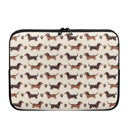 Funda para portátil con estampado de pata de perro Dachshund 10-17 pulgadas miniatura 1